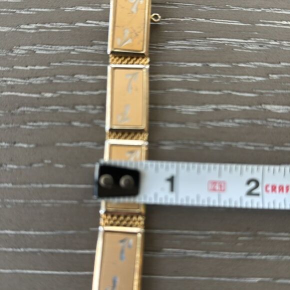Vintage Fashion Bracelet 2 Tone Gold/Silver Mesh Base Diamond Cut Details GUC - Picture 5 of 12